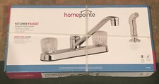 Homepointe Kitchen Faucet With Spray, washerless cartridges-Bright Chrome finish