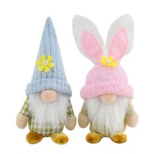 2Pcs Spring Easters Bunnies Gnomes Dolls for Unique Home and Party Decorations