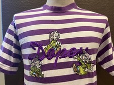 Vintage 90's Walt Disney Snow White Dopey Dwarf Purple T Shirt Size L