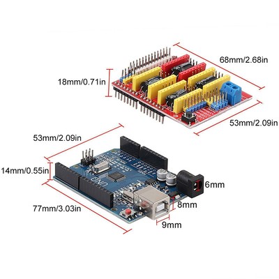 Kit d'imprimante 3D CNC Shield UNO R3 Board 4 p