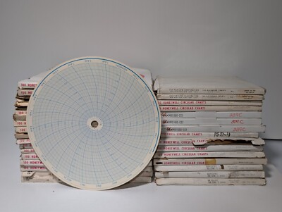 Lot of 32 boxes of circular charts: Honeywell 14007, 16385, 16484, 24001660-033,