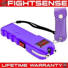 FIGHTSENSE Heavy Duty Rechargable StunGun withLED Flashlight &Pepper Spray COMBO