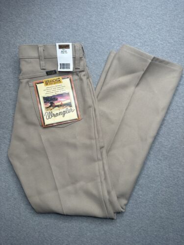 Wrangler Wrancher 34 x 31 Riata Dress Jean with Flat Front Khaki 82KH