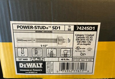 Steel Expansion Wedge Anchor, 50PK | eBay