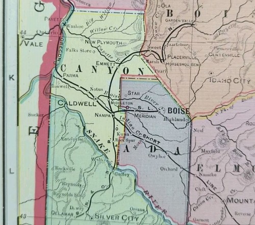 Vintage 1904 IDAHO Map 14"x22" ~ Old Antique Original BOISE PARIS POCATELLO ID - Picture 6 of 7