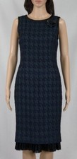 $2690 DOLCE AND GABBANA NAVY TEXTURED FITTED DRESS  SZ 40