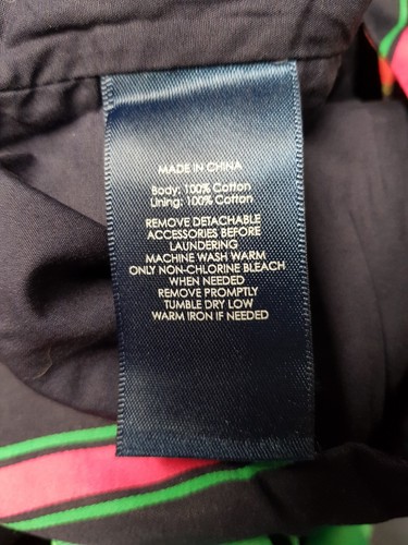 Ralph Lauren Aline Dress 16 15-16 Years Navy Pink Green Stripe BNWOT - Picture 4 of 5
