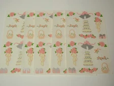 Mrs. Grossman’s Stickers: 5 Sheets of Wedding Day Cake Flowers Bell 1993