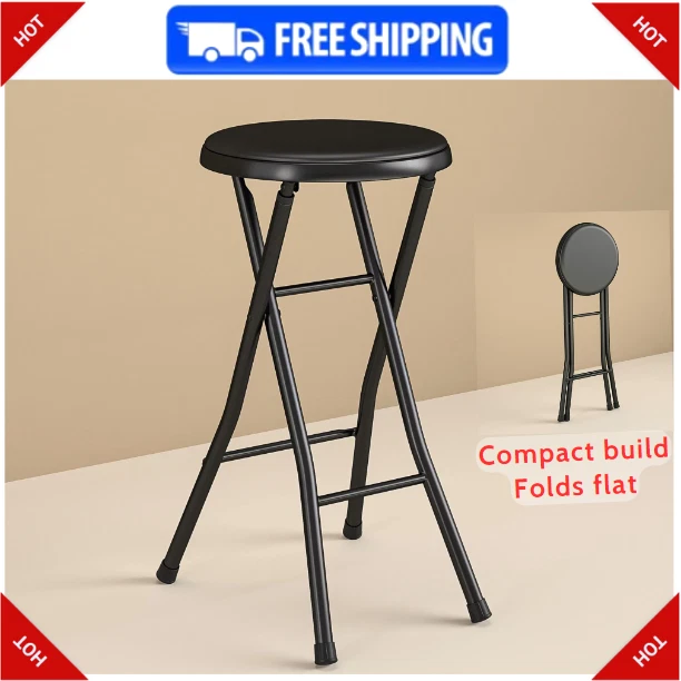 Mainstays black folding metal cheap stool