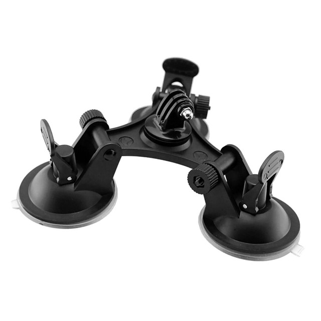 Car Triple Suction Cup Mount Base Tripod Holder For GoPro Action Camera