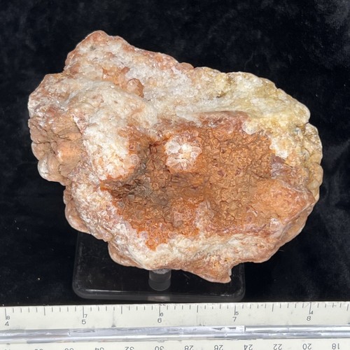 4” Red Chalcedony Cubic Pink Crystal Geode Quartz Natural Mineral Specimen - Picture 7 of 8