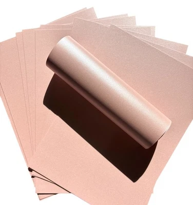 SYNTEGO 10 SHEETS MISTY ROSE PINK PEARLESCENT DOUBLE SIDED DECORATION A4 CARD 300GSM