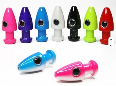10 Weighted Bullet Trolling Lure Heads Kingfish Mahi Tuna Wahoo Bomb 3/4oz, 1oz