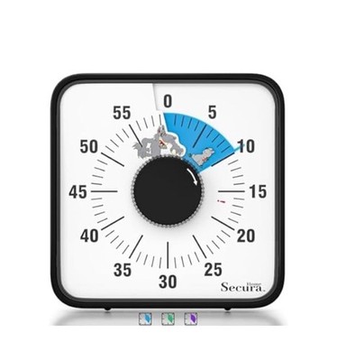  Secura 60-Minute Visual Countdown Timer 7.5'' Oversize Visual Timer BNWT 