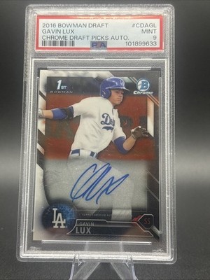 2016 Bowman Draft - Chrome Draft Pick Autographs Gavin Lux #CDA-GL (AU, RC) Rays