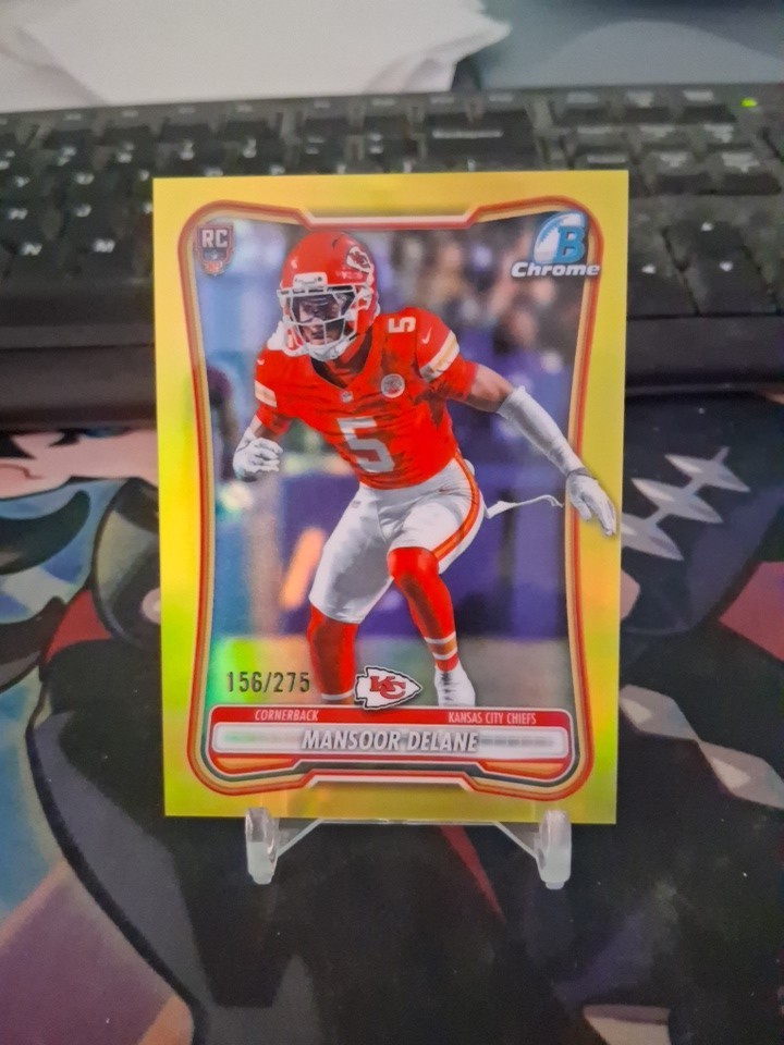 2026 Bowman Chrome #BCV-189 Mansoor Delane Rookie Yellow Refractor 156/275