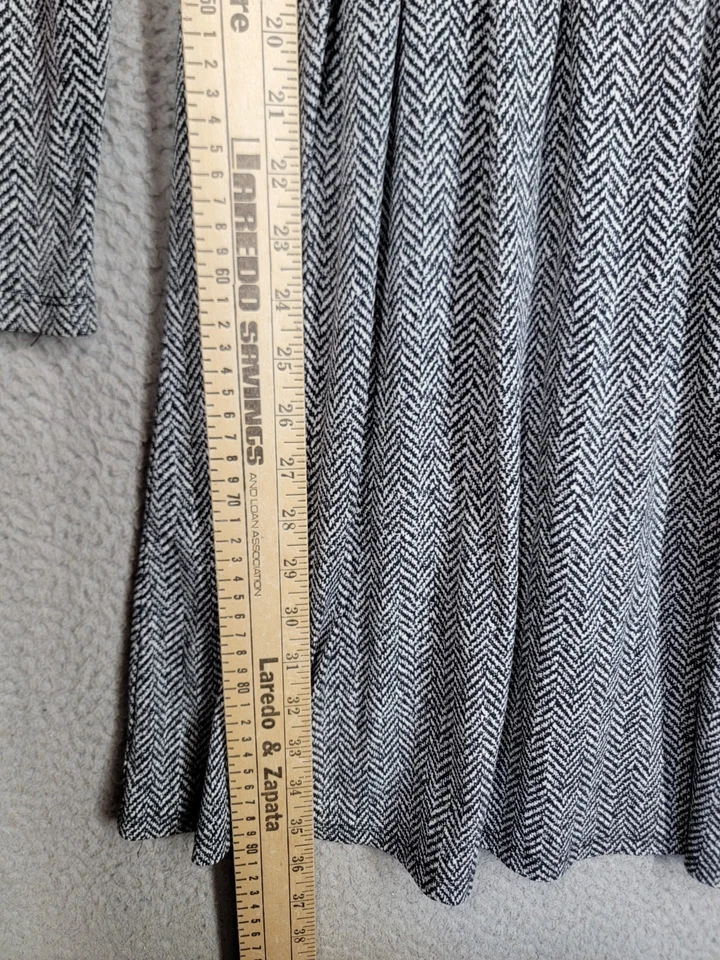 Michael Kors S 长袖黑白连衣裙人字形印花打褶 — 第 4/4 张图片