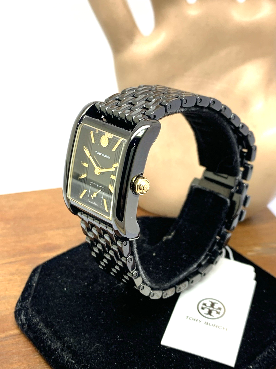 Tory Burch Women's Watch TBW1071 Eleanor Quartz Gold Black Dial