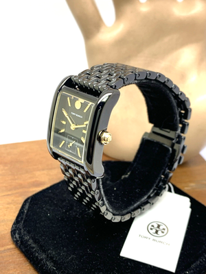 Tory Burch Women's Watch TBW1071 Eleanor Quartz Gold Black Dial