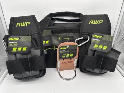AWP 13  Tool Bag, Leather Hammer Holder, And Organizer Tool Pouch Bundle 
