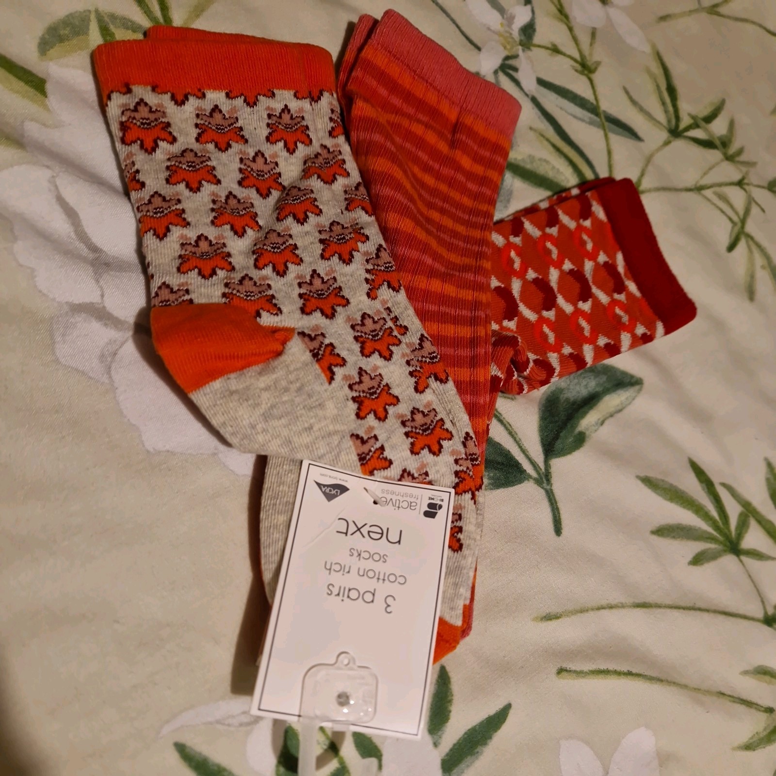Next Kids Girls Multicolour 3 Pair Socks Cotton Lycra Biome Size 12½-3½