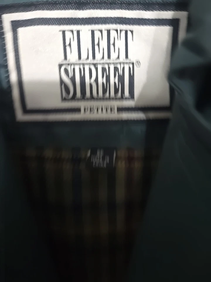 Vintage Women’s Trench Coat Size 8 Petite Fleet Street Emerald Green - Image 2 of 4