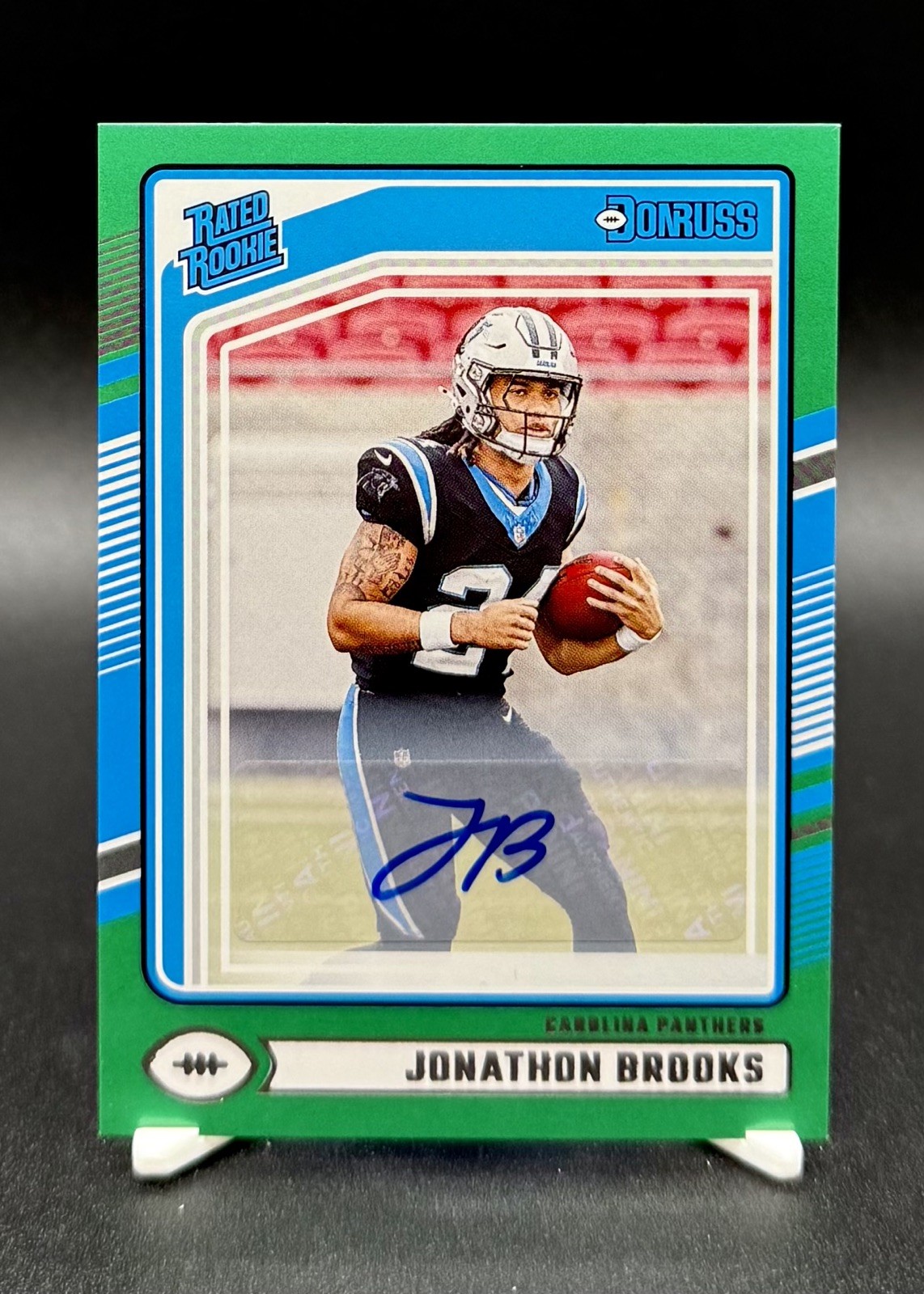2024 Donruss Football Jonathon Brooks Rated Rookie Green Auto RC #354 Panthers