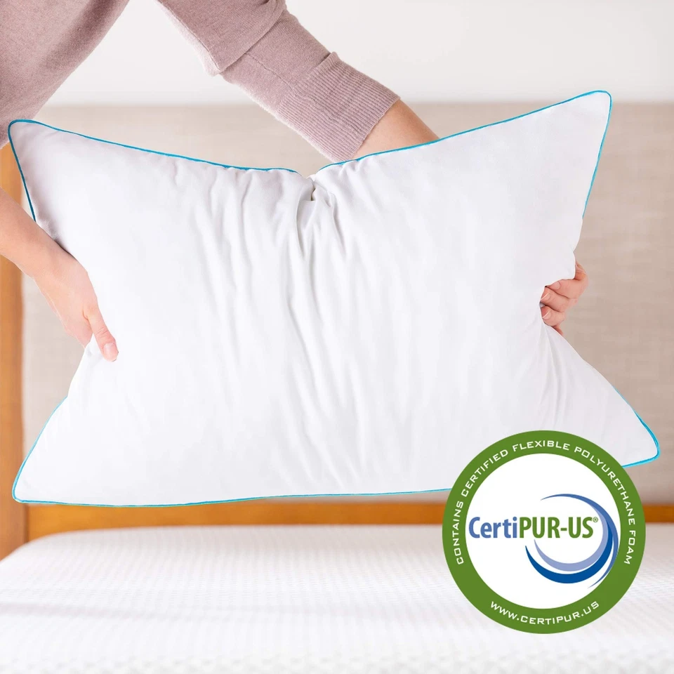 Linenspa Pillow Standard Size Set of 2 - 2 Pack Shredded Memory Foam Bed Pillows - Image 3 of 4