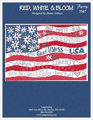 Red, White & Bloom Counted Cross Stitch Pattern By Diane Arthurs #3567