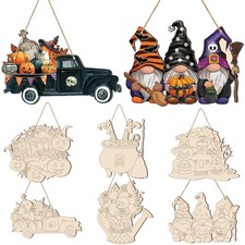 6set Halloween Crafts for Adults Wood Cutout to Paint,Halloween