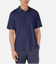 Kirkland Signature Men  s Regular Fit Performance Polo Shirt, Blue, Large