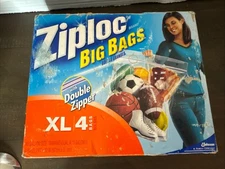 Ziploc Big Bags Heavy Duty Storage XL 4 Bags Discontinued New 2008