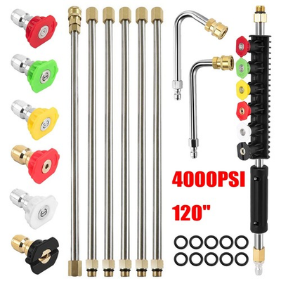 #ad 4000PSI High Pressure Washer Extension Wand Telescopic Lance with Spray Nozzle $34.99