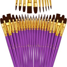 Paint Brushes Set, 5 Pack 50 Pcs Round-Pointed Tip Paintbrushes Nylon Hair