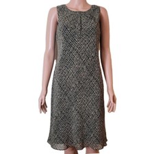 Ann Taylor Sleeveless Loft dress 8 Petite Knee Length Overlay sheer lined Church