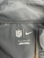 Nike Men's NFL Steelers Sideline Coach 1/4 Zip Short Sleeve Hoodie Jacket Large