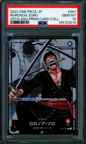Roronoa Zoro - OP01-001 - PSA 10 - 25th Anniversary - Japanese - One Piece - 149