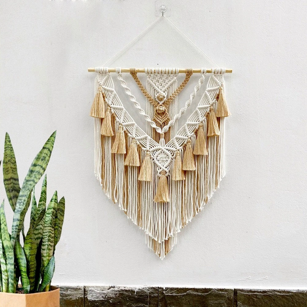 Hand-Woven Color Macrame Wall Hanging Ornament Boho Craft Decoration6149
