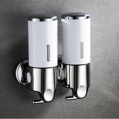 Shampoo, Soap Conditioner Dispenser for Wash Room, Wall Mount 2 Heads