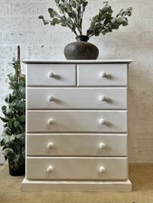 Solid Pine Tall Chest Of Drawers Painted - Sprayed White