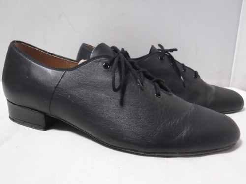 GA2 Bloch Size 10.5 MEN Jazztime Oxford Suede Sole Ballroom Shoes Black Leather