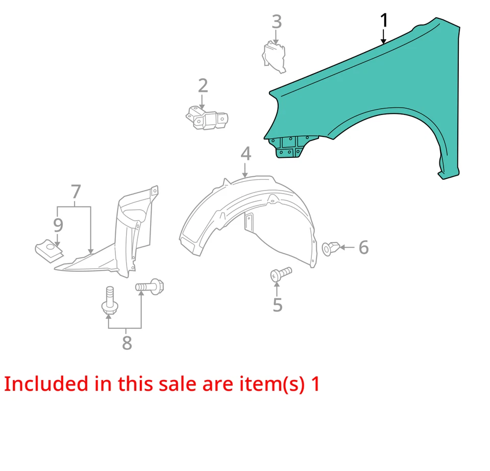 2006-2009 Volkswagen Rabbit Driver Fender KHL2D - Image 2 of 3