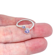Sterling Silver Purple Simulated Alexandrite Cubic Zirconia June Birthstone Sz 7