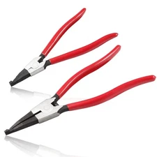 LEONTOOL 2PCS Heavy Duty Lock Ring Pliers Set Flat Snap Ring Pliers Special Circ