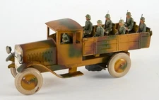 Lineol 1932 truck with crew tin toy Hausser Elastolin soldiers +++++++