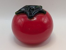 Vintage Murano Style Hand Blown Art Glass Red Tomato Fruit Vegetable