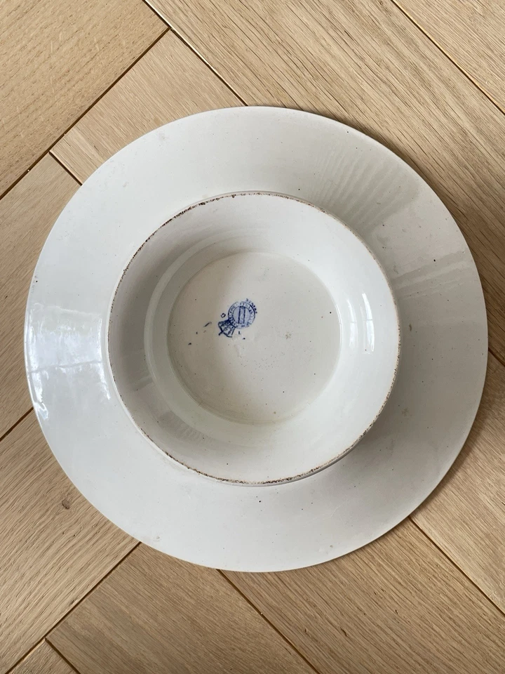 Ancien Compotier / Plat LUNÉVILLE Croix De Lorraine Chardons - Photo 3/4