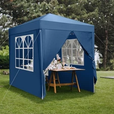 6.5'x 6.5' Pop Up Canopy Tent Wedding Party Tent Adjustable Gazebo With Walls
