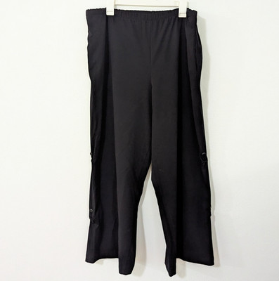 Planet By Lauren G Wide Leg Pull On Pants Frog Button Detail Black Size 1
