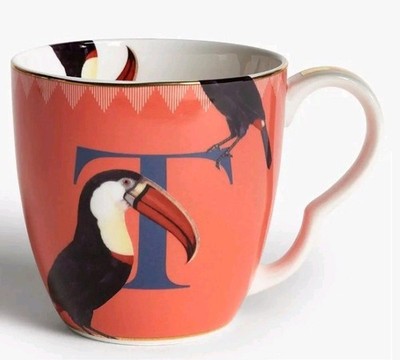 Yvonne Ellen Alphabet 'T' Tasse. Große 450ml. Bone China Tasse